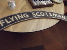 Heavy cast iron 'Flying Scotsman' sign