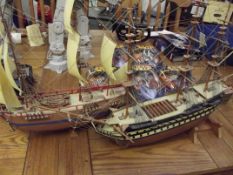 Two model sail ships
