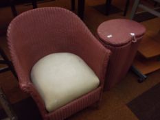 Lloyd Loom bedroom tub chair together with a Lloyd