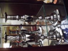 Pair of silver plated candlesticks