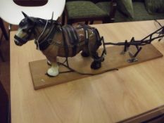 Melba ware shire horse with plough