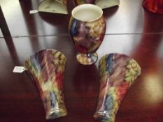 Old Court ware lustre three piece garniture