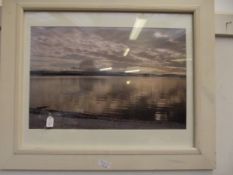 Framed print, lake scene