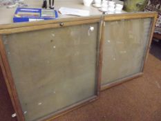 Two vintage glazed notice board cabinets