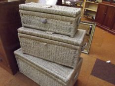Three graduating storage baskets