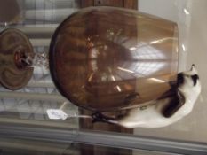 Large brandy glass with Beswick cat