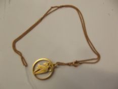 9ct gold pendant and chain. Aries sign of the zodi