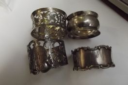 4 silver napkin rings