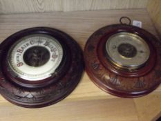 Two wall barometers