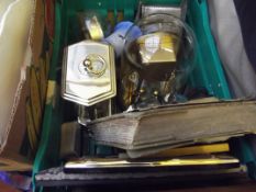 Various items to include three anniversary clocks
