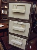 Three metal Bisley filing drawers