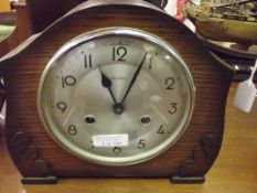 Oak cased Bentime mantel clock