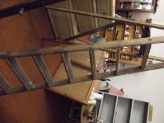 Large set of vintage stepladders
