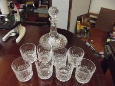 Waterford cut crystal ships decanter together with