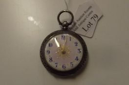 Silver Victorian fob watch