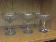 Set of six Babycham glasses