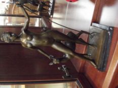 Art deco style bronze figure, Diana Goddess of the