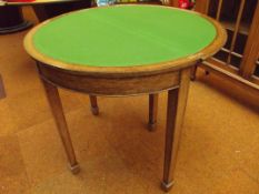 Good quality early 20th century oak demi lune card