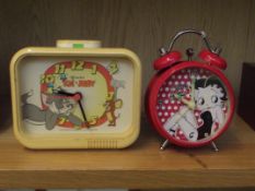 Two vintage alarm clocks