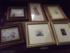 Six various framed prints