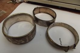 3 silver bangles