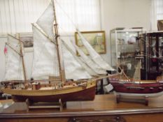 Two model sail ships
