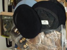 Large assortment of British Army berets, rank slid