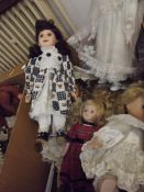 Collection of free standing bisque headed dolls