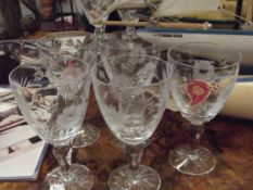5 Royal Albert crystal glasses
