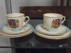 2 X 3 piece commemorative cup and saucers by Clari