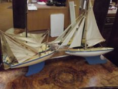 Two models of pond yachts