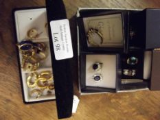 Collection of costume rings and earrings