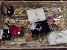 Large basket of costume jewellery