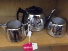 3 pieces of Swan cromalin plates tea set