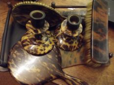 Faux tortoiseshell dressing table set