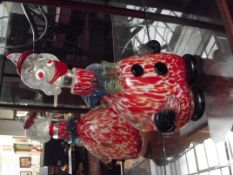 Large art glass clown decanter