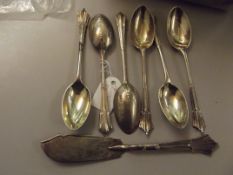 Set of six silver hallmarked art deco tea spoons t