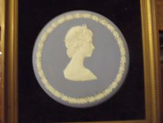 Mounted commemorative jasperware wall plaque