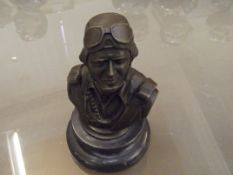 Bronze bust R.A.F pilot