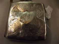 Silver cigarette case, poor condition