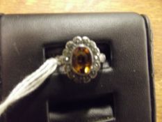 9 carat gold and silver dress ring