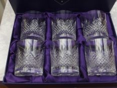 6 boxed Edinburgh crystal glasses
