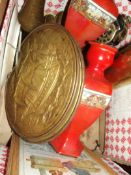 Various items to include a brass shell case etc