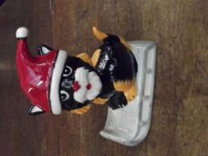 Lorna Bailey cat, Christmas cat on sledge