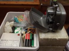 Projector and a box full of reels