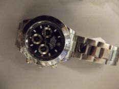 Gent's Rolex style wristwatch with black face