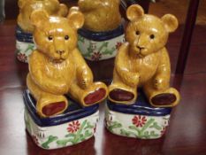 Pair of Staffordshire teddybears