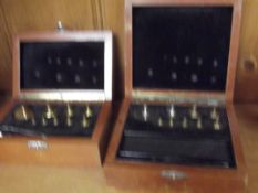 2 boxes of brass weights