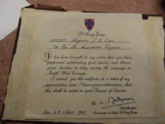 Certificate of recognition signed by Field Marshal