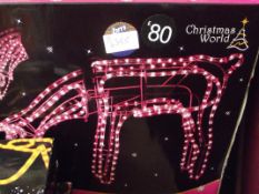 3D grazing reindeer rope light pink